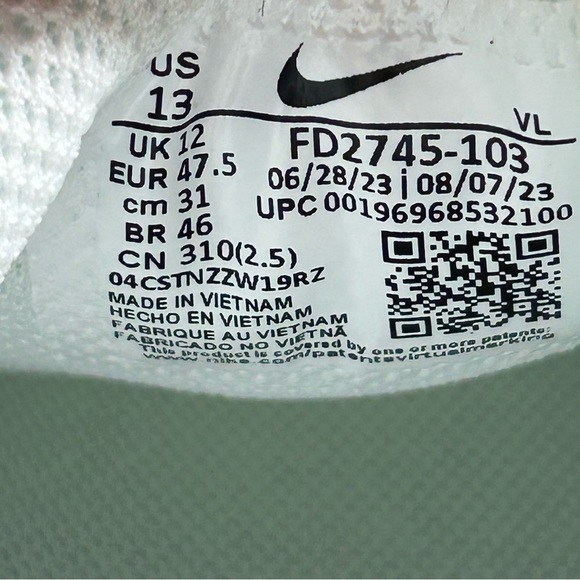 NEW Nike Alpha Huarache Elite 4 Low Metal Baseball Cleat fd2745-103 Mens Size 13 - Picture 8 of 9